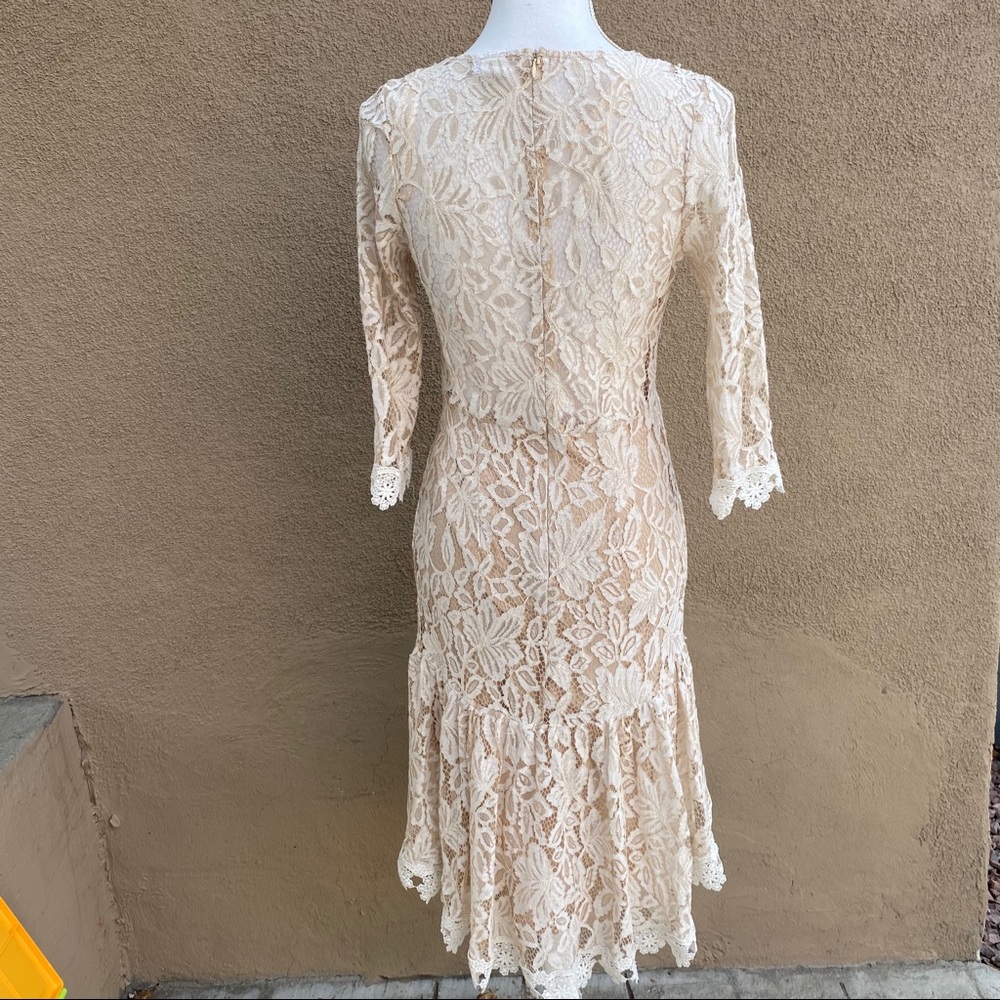 Selfie Aurora Lace High-Low Hem Dress Nude L - Picture 6 of 9